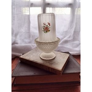 Frosted Glass Fairy Lamp, Westmoreland, Floral fairy lamp